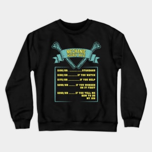 Mechanic Hourly Rate Funny Gift Crewneck Sweatshirt